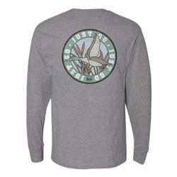 BANDED OLD-SCHOOL PATCH L/S TEE ATHLETIC_HEATHER